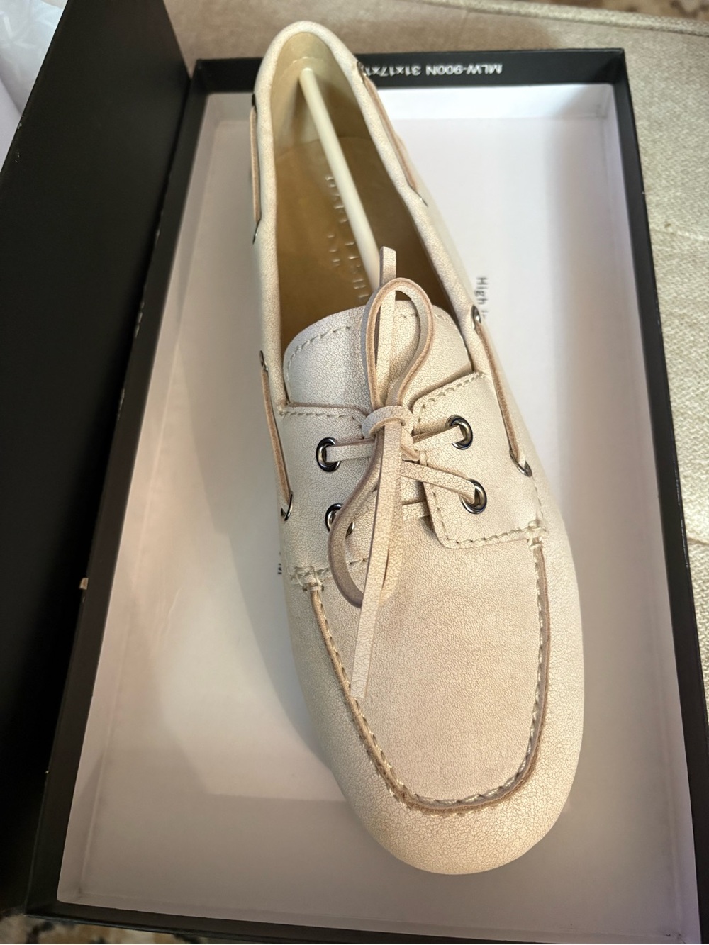 Marc Fisher Light Natural Lace-Up Moccasin Loafer